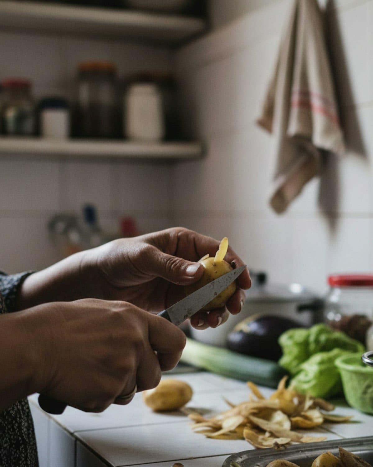 Hands stirring a pot of Cafreal masala